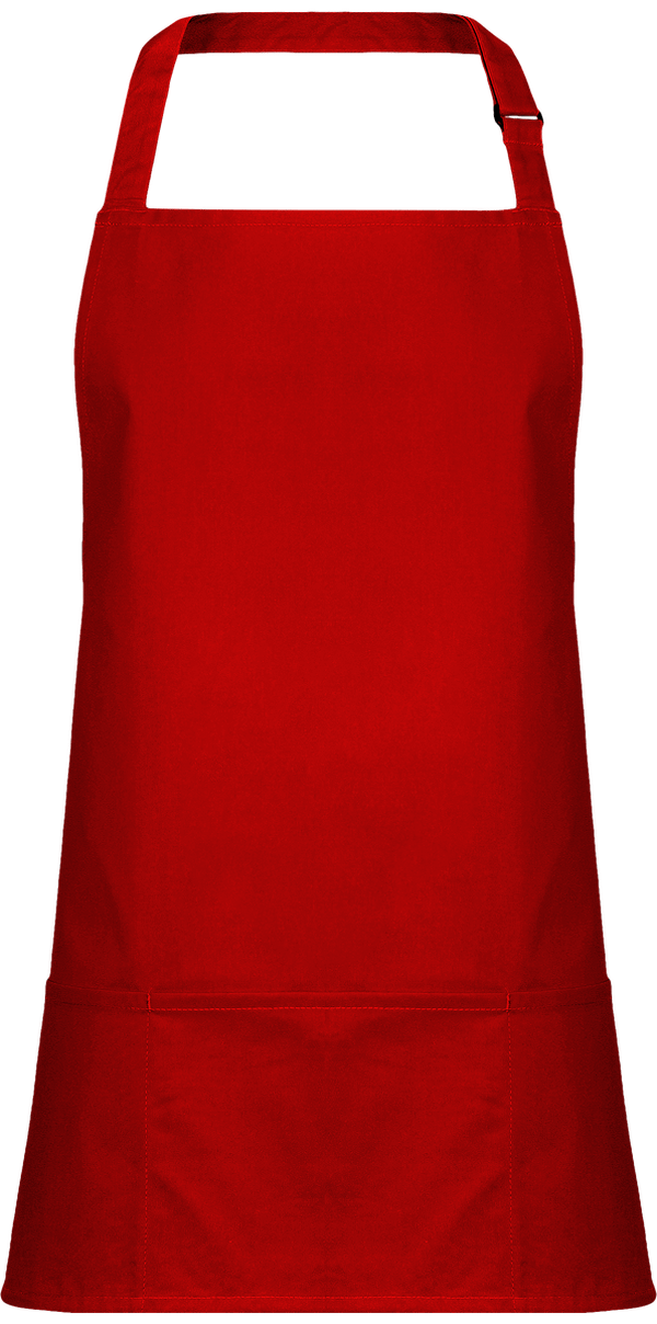 Colours 2-In-1 Apron For Customisable Service And Kitchen In Embroidery And Printing Red