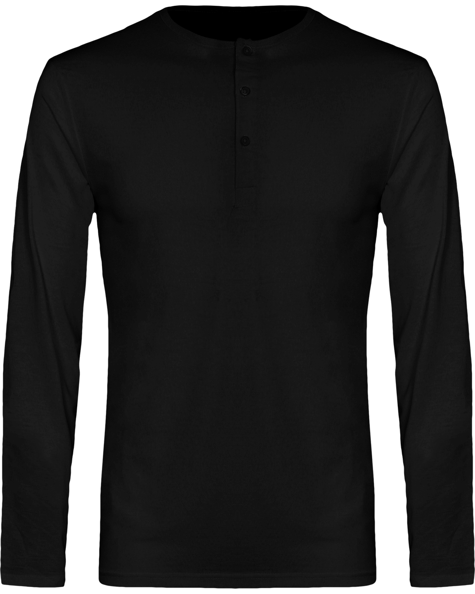 Men's T-Shirt With Roll-Up Sleeves And Tunisian Collar Ultra Trendy Black