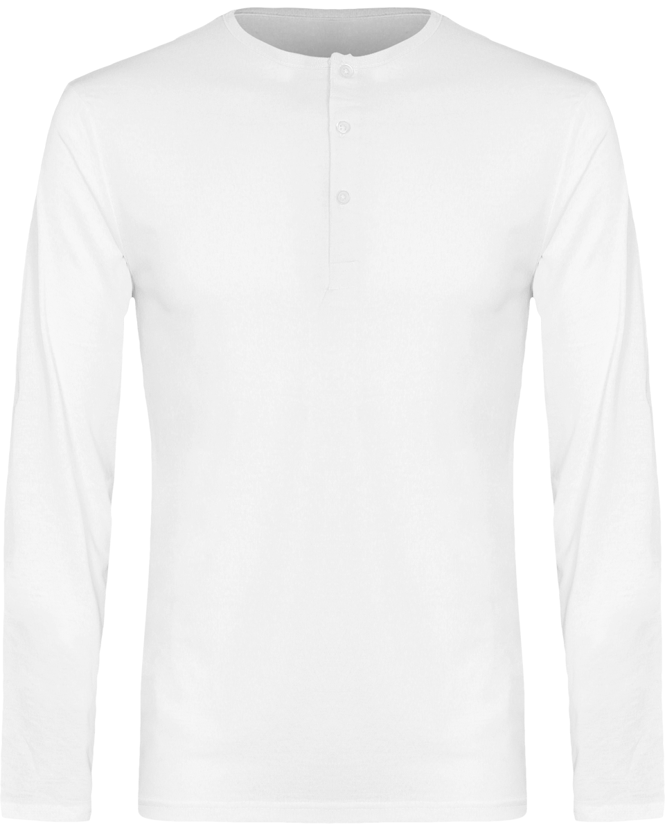 T-Shirt Homme Manches À Retrousser Et Col Tunisien Ultra Tendance White