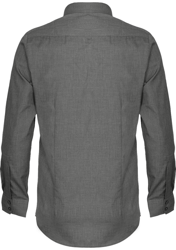 Chemise en popeline a fil teint croise homme dos Grey Denim