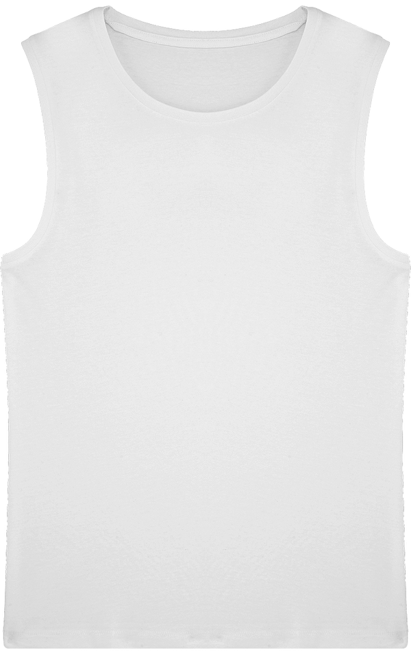 Camiseta Sin Mangas Masculina Ideal Para El Verano Personalizada En Bordado O Estampado White