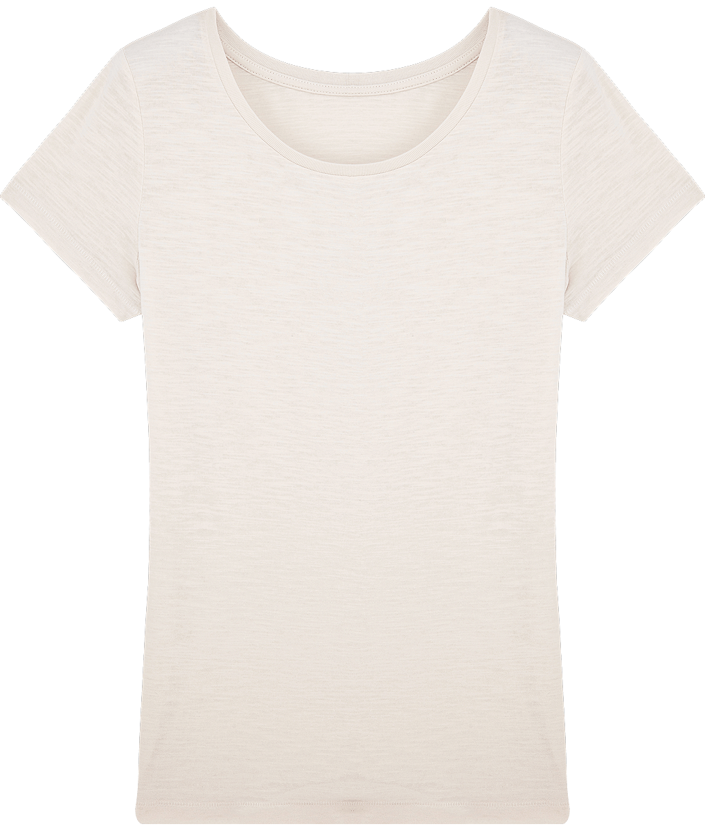 T-Shirt Col Rond Épais Pour Femme 100% Coton Bio 