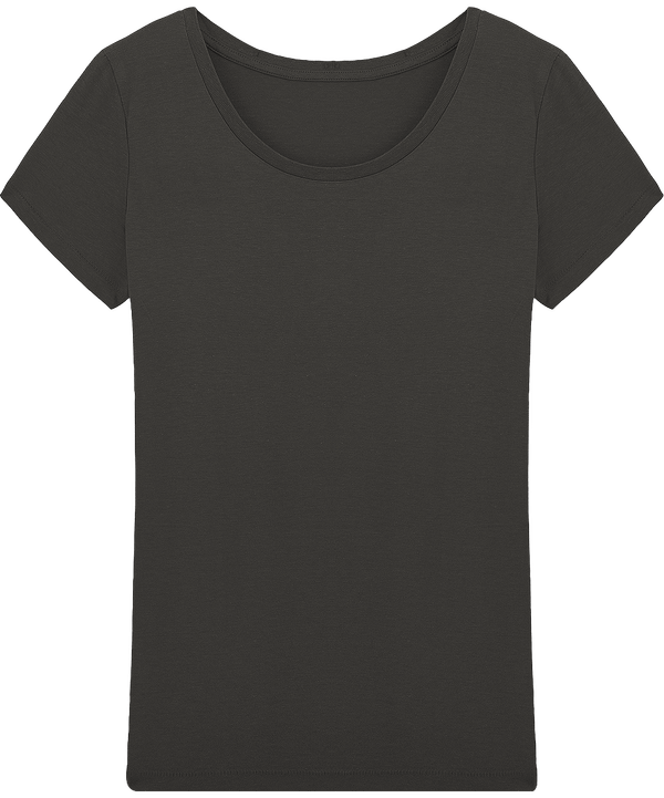 Tee shirt femme col rond stella loves modal face Anthracite