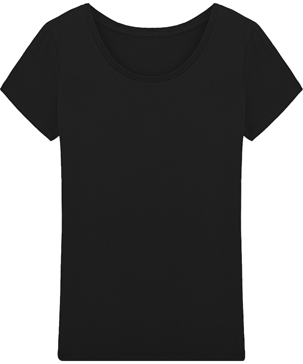 Tee shirt femme col rond stella loves modal face Black