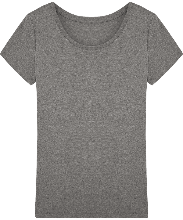 Tee shirt femme col rond stella loves modal face Mid Heather Grey
