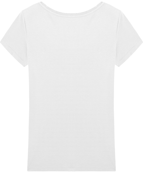 Tee shirt femme col rond stella loves modal dos White