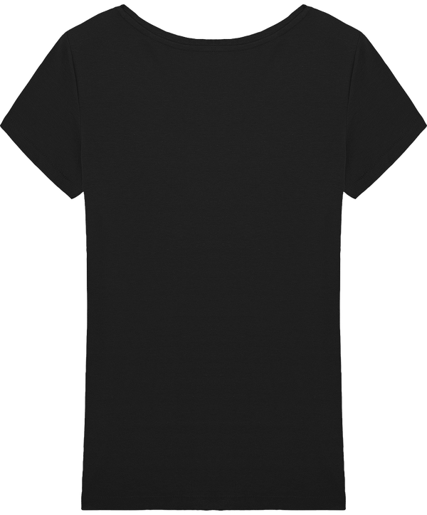 Tee shirt femme col rond stella loves modal dos Black