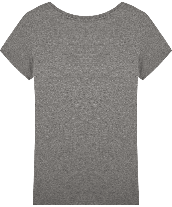 Tee shirt femme col rond stella loves modal dos Mid Heather Grey
