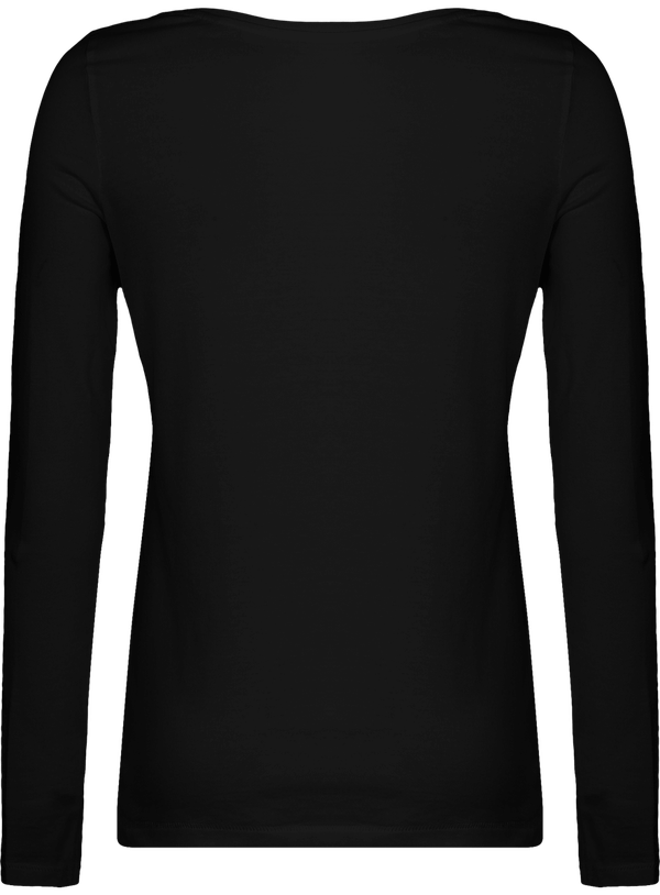T shirt femme a col rond et manches longues stella jokes dos Black