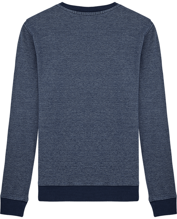 Sweat shirt a col rond et manches montees couleur jean stanley seeks denim dos Mid Washed Indigo