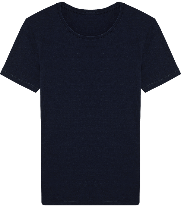 Men's T-Shirt In Blue Jean Color 100% Organic Cotton Stanley Enjoy Denim Mid Washed Indigo