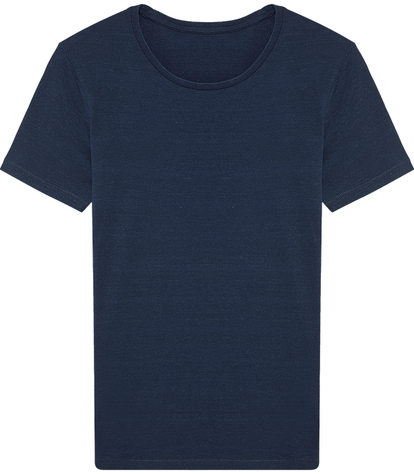 Tee shirt homme col rond stanley enjoy denim face Mid Washed Indigo