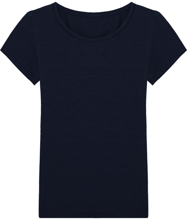 T shirt femme col rond moulant stella wants denim face Dark Washed Indigo
