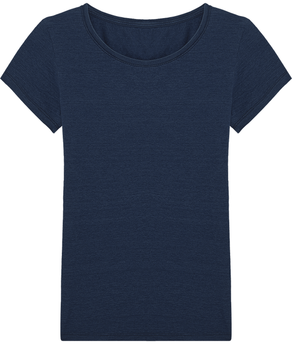 T shirt femme col rond moulant stella wants denim face Mid Washed Indigo