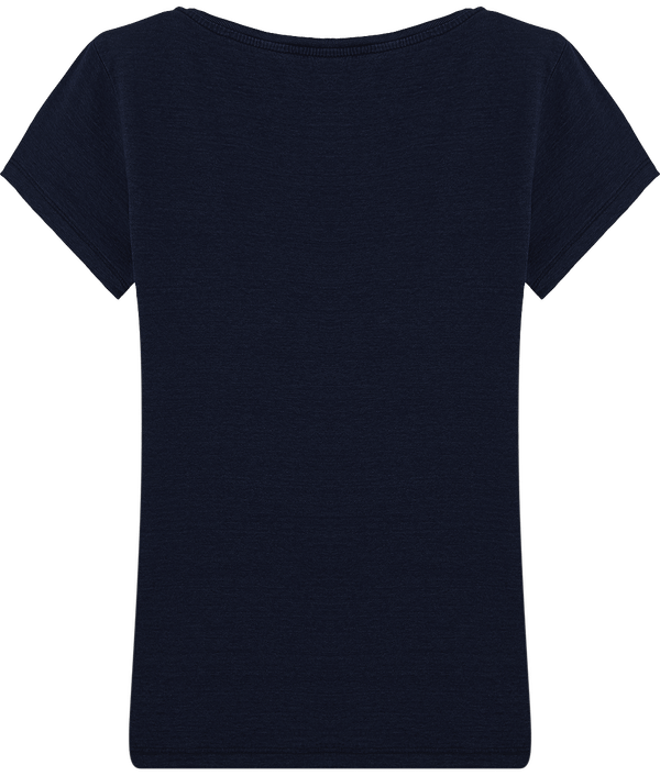 T shirt femme col rond moulant stella wants denim dos Dark Washed Indigo