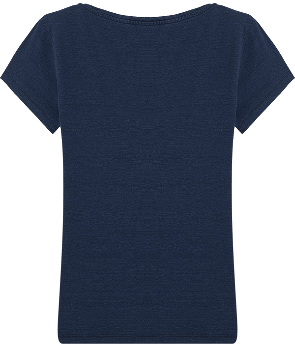 T shirt femme col rond moulant stella wants denim dos Mid Washed Indigo