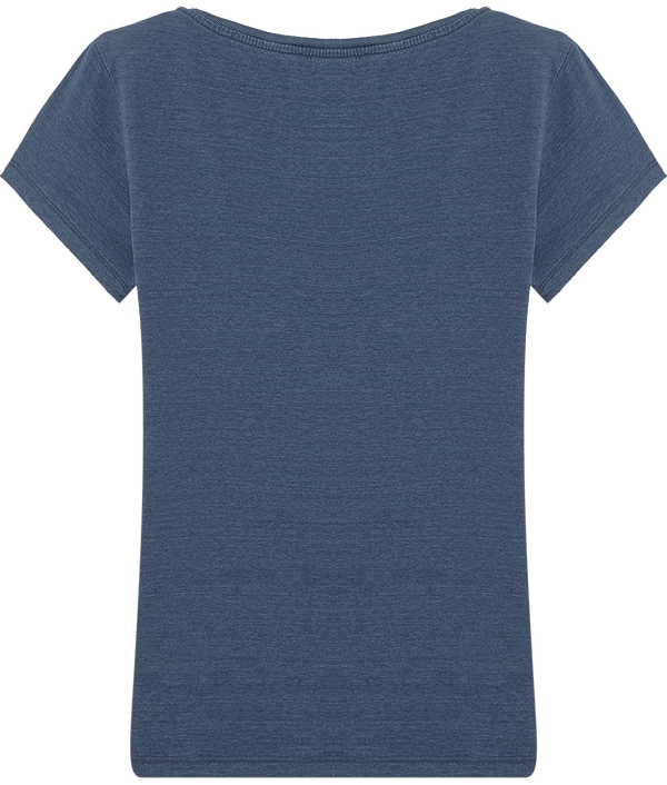 T shirt femme col rond moulant stella wants denim dos Light Washed Indigo