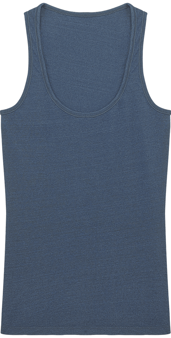 Camiseta De Tirantes Con Espada De Nadador Para Mujer Personalizada En Bordado O Estampado | Tunetoo Light Washed Indigo