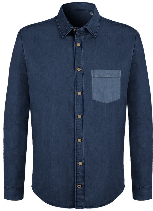 Camisa De Mezclilla De Moda Para Hombres 100% Algodón Orgánico