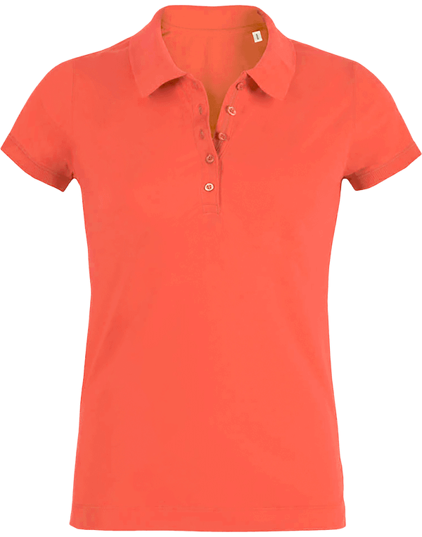 Polo femme bio plexus Hot Coral