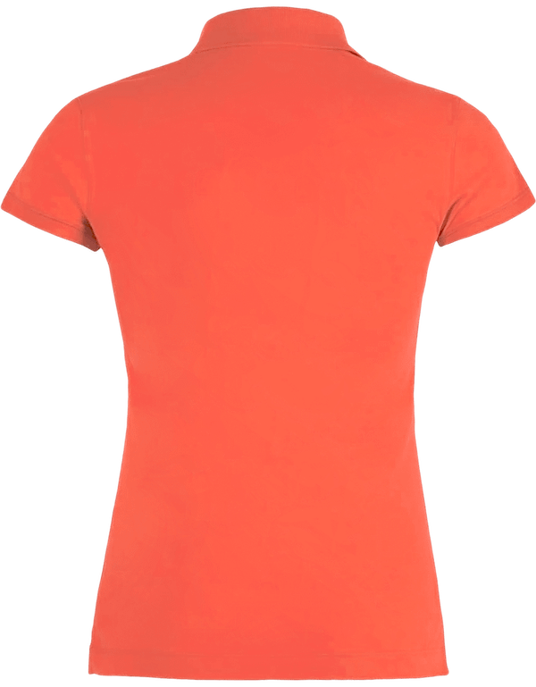 Polo femme bio dos Hot Coral