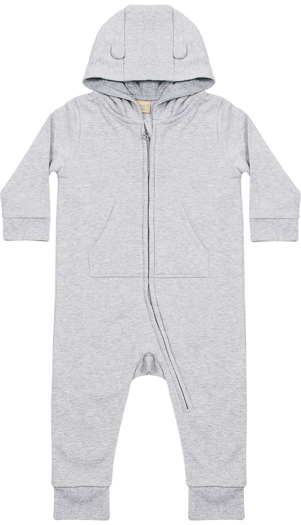 Grenouillère Pour Bébé Avec Petites Oreilles Sur La Capuche Heather Grey
