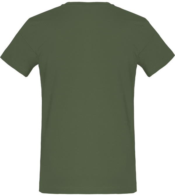 Tee shirt homme col rond manches courtes classique 150 gr dos Millennial Khaki