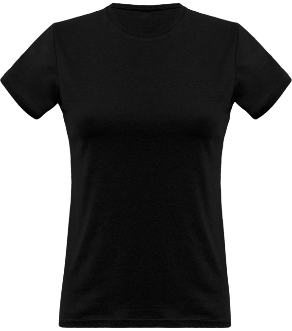 Tee shirt femme col rond manches courtes classique 150gr face Black