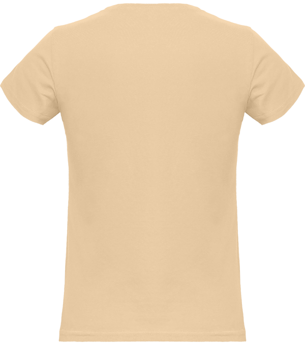 Tee shirt femme col rond manches courtes classique 150gr dos Sand