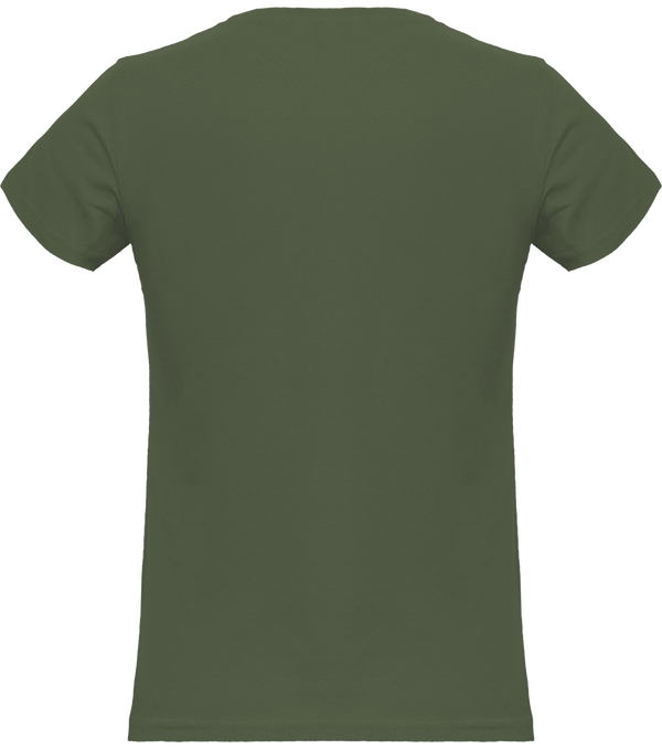 Tee shirt femme col rond manches courtes classique 150gr dos Millennial Khaki