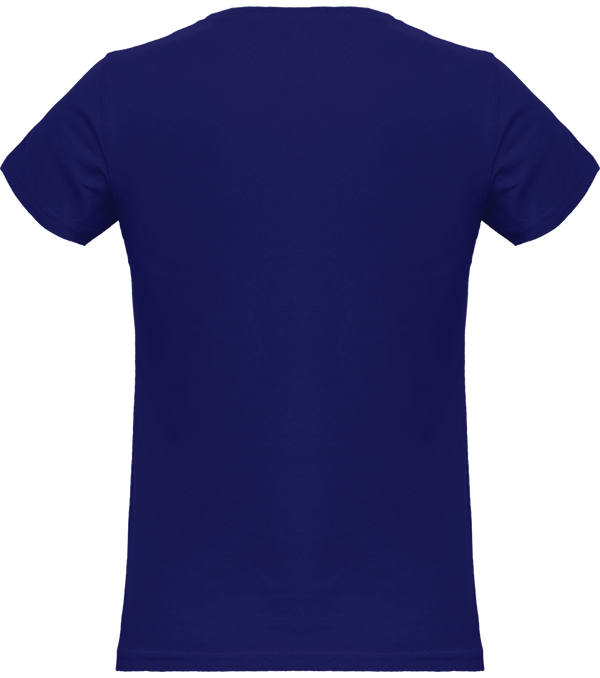 Tee shirt femme col rond manches courtes classique 150gr dos Electric Blue