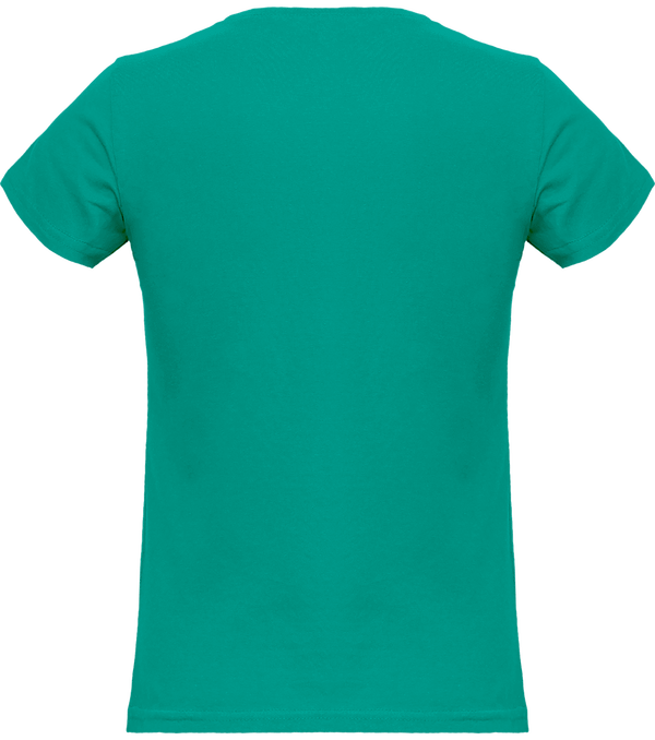 Tee shirt femme col rond manches courtes classique 150gr dos Real Turquoise