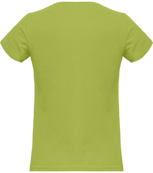 Tee shirt femme col rond manches courtes classique 150gr dos Pistachio