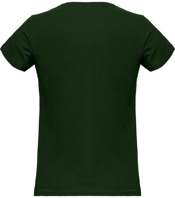 Tee shirt femme col rond manches courtes classique 150gr dos Bottle Green