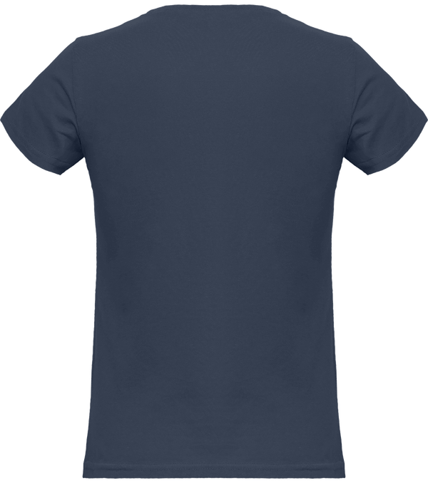 Tee shirt femme col rond manches courtes classique 150gr dos Denim