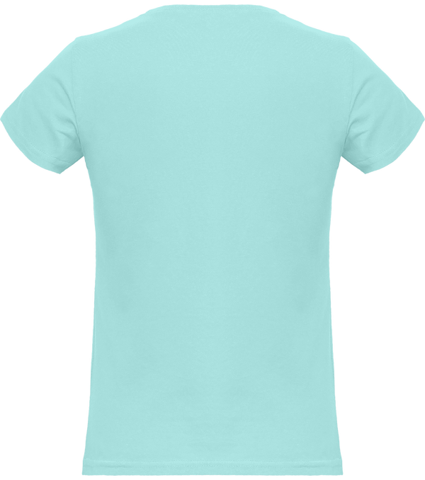 Tee shirt femme col rond manches courtes classique 150gr dos Turquoise