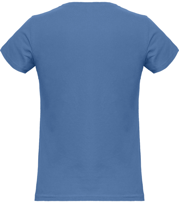 Tee shirt femme col rond manches courtes classique 150gr dos Azure