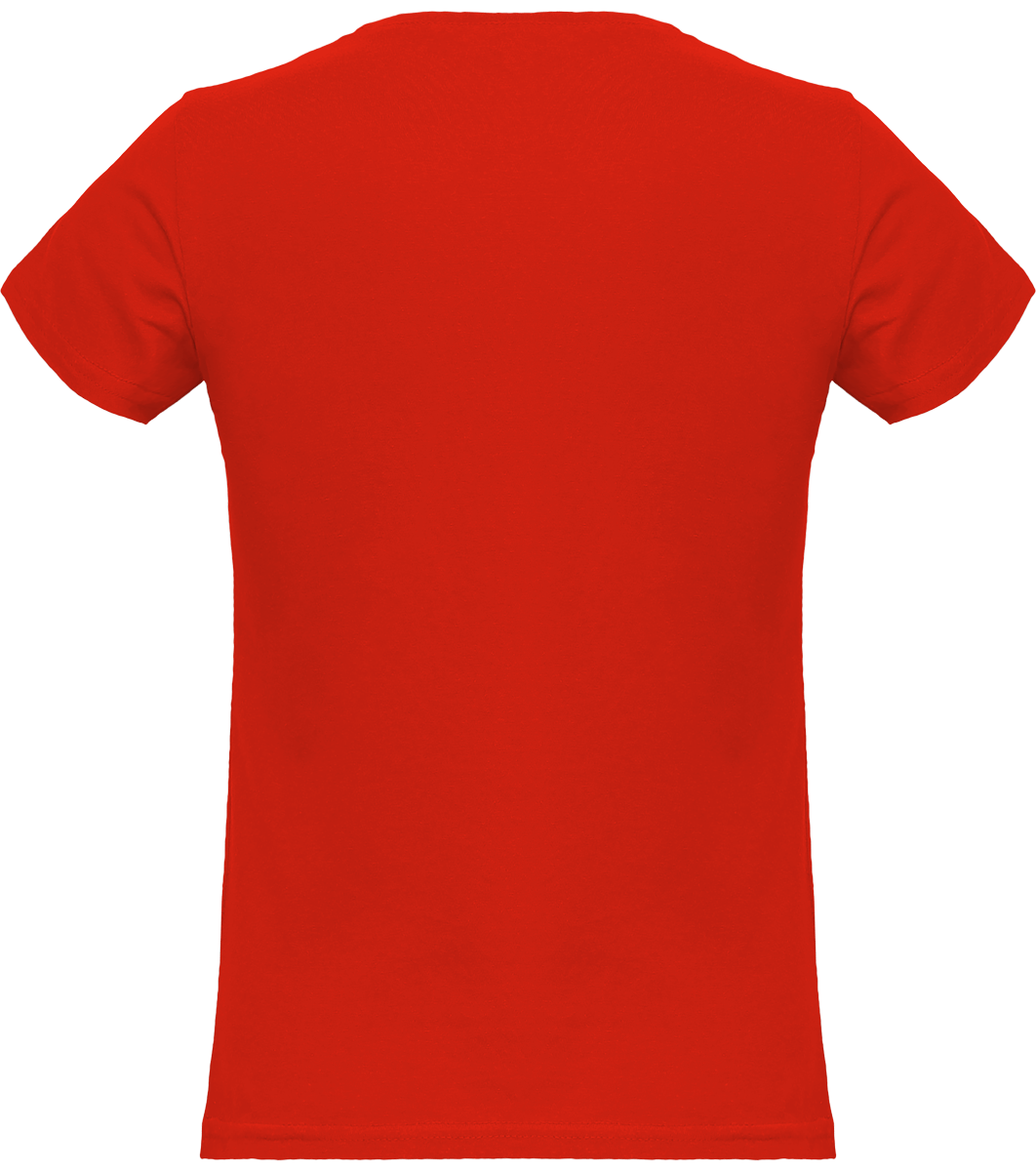 Tee shirt femme col rond manches courtes classique 150gr dos Fire Red