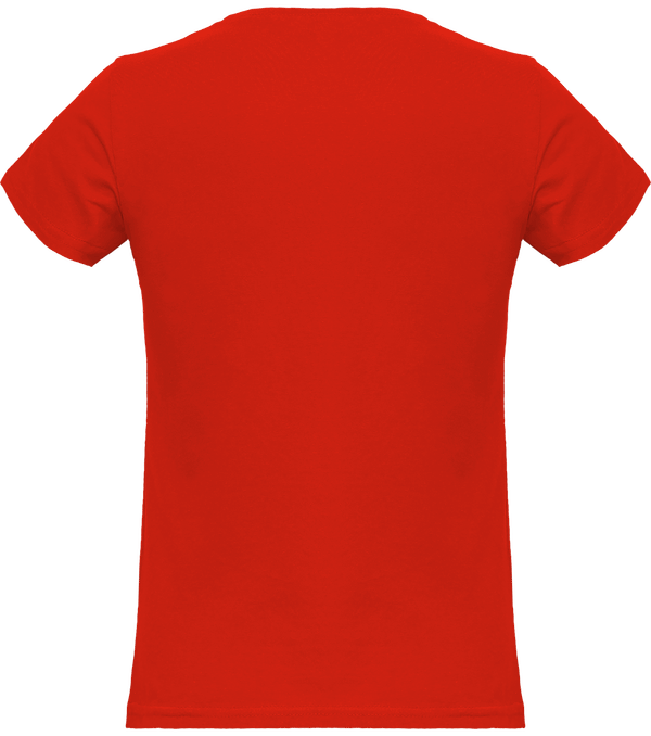 Tee shirt femme col rond manches courtes classique 150gr dos Fire Red