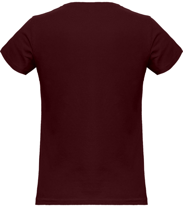 Tee shirt femme col rond manches courtes classique 150gr dos Burgundy