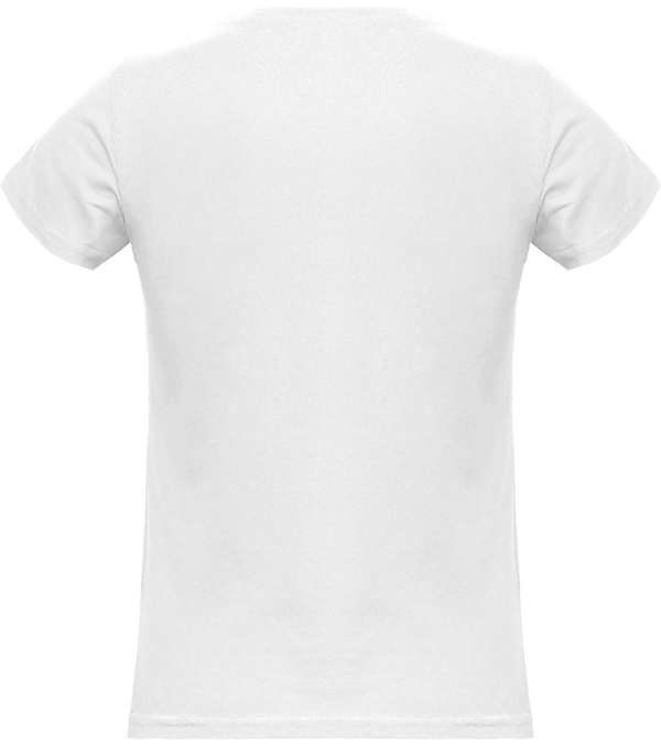 Tee shirt femme col rond manches courtes classique 150gr dos White