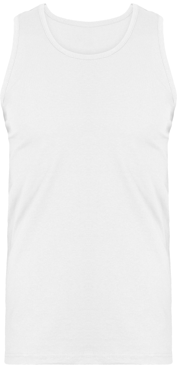Camiseta 100% Algodón De Calidad Superior De Tirantes Para Hombres White