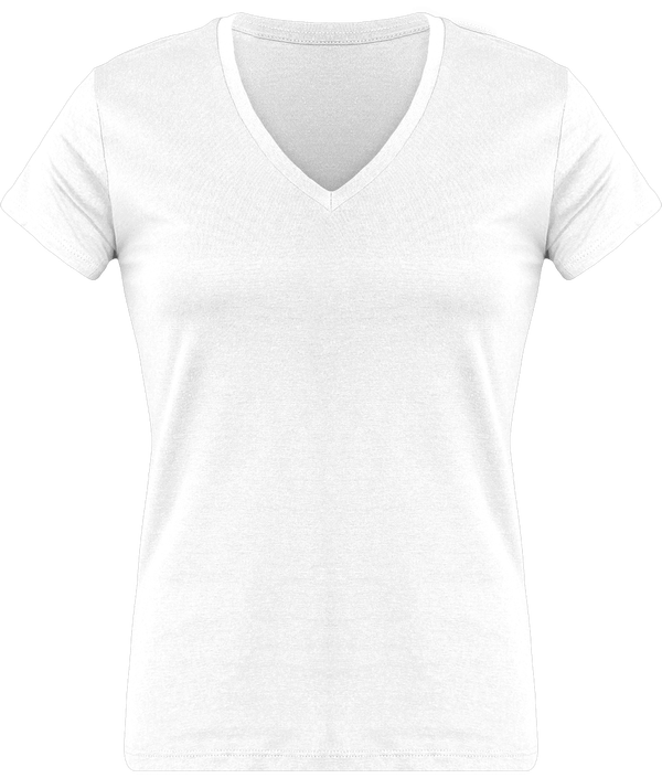 T-Shirt Femme Personnalisé, Féminin Et Confortable Avec Son Col En V White