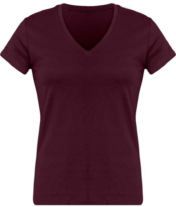 T-Shirt Femme Personnalisé, Féminin Et Confortable Avec Son Col En V Wine