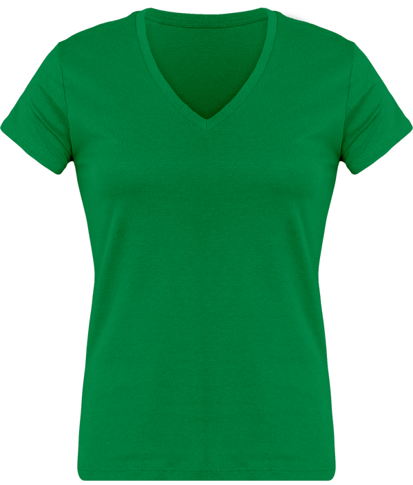 T-Shirt Femme Personnalisé, Féminin Et Confortable Avec Son Col En V Kelly Green