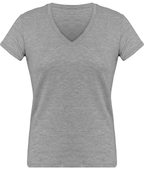 T-Shirt Femme Personnalisé, Féminin Et Confortable Avec Son Col En V Oxford Grey