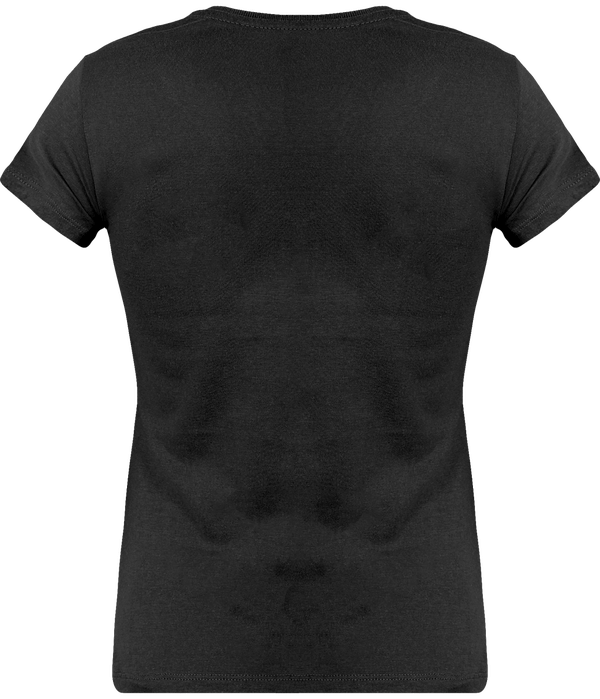 Tee shirt col v manches courtes femme dos Dark Grey