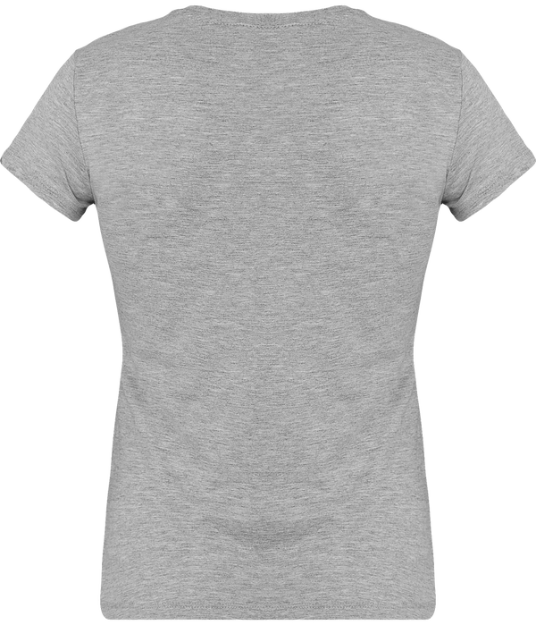 Tee shirt col v manches courtes femme dos Oxford Grey