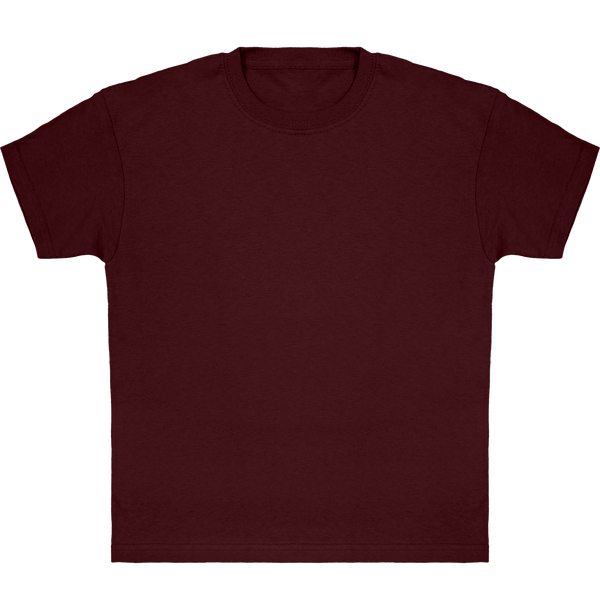 Camiseta Clásica De Niño Personalizada En Algodón 100% Burgundy