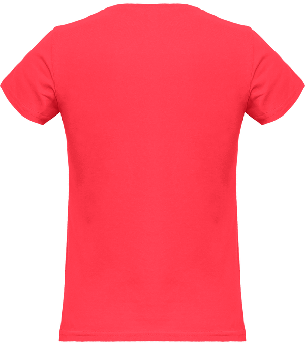 Tee shirt femme col rond manches courtes classique 150gr dos Fuchsia